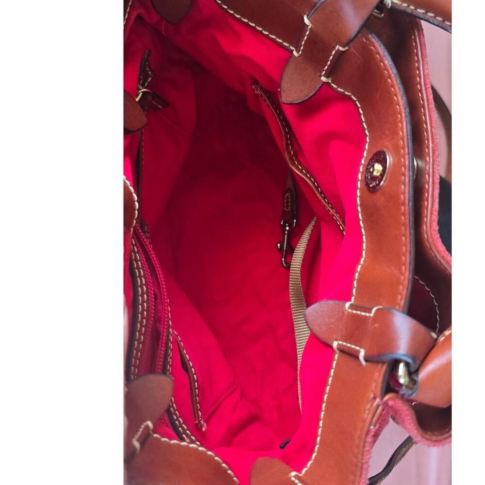 Lovely Dooney and Bourke "Brenna"  Suede Handbag  in Cranberry - Picture 12 of 14